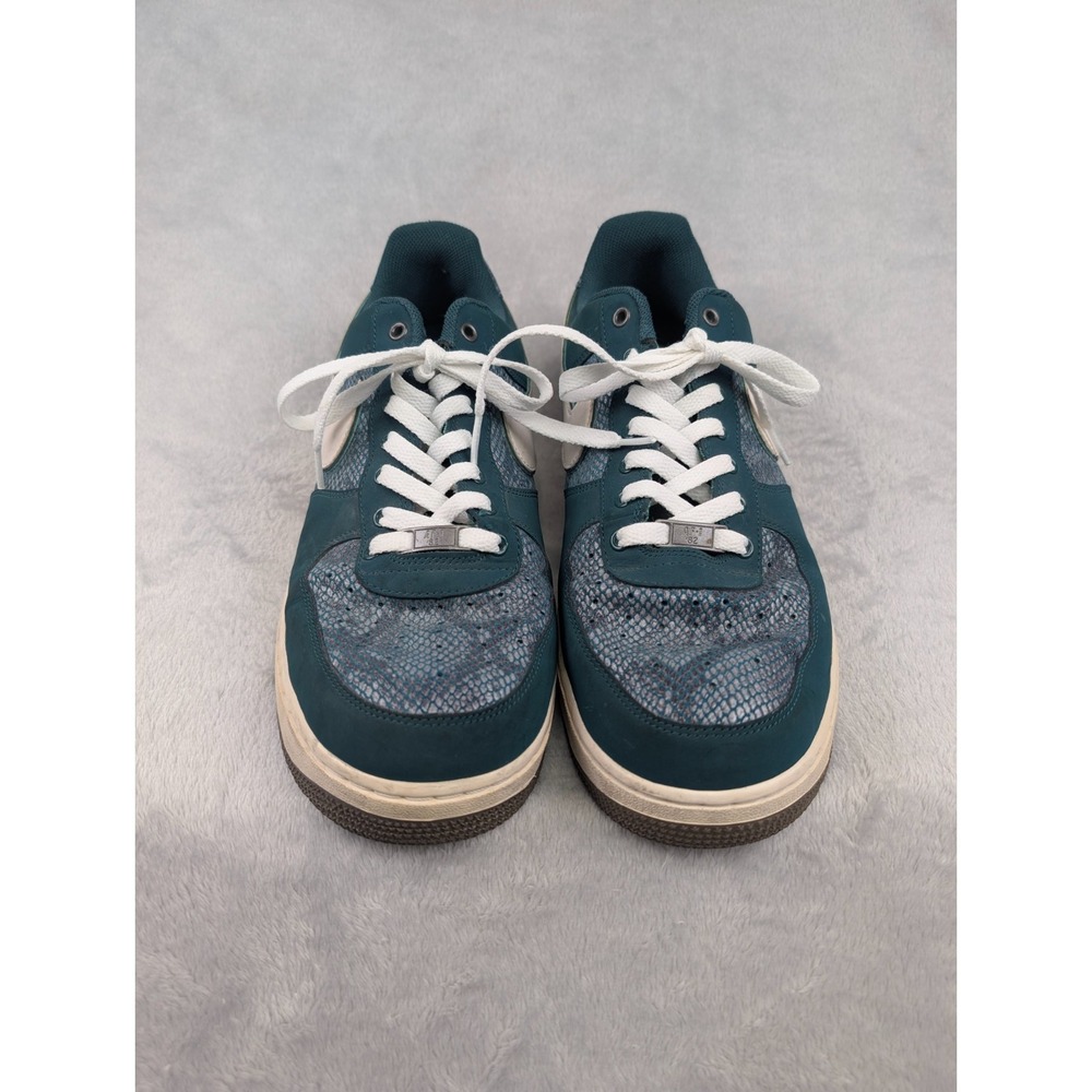 Nike Air Force 1 488298-306 Mens 12 Green Snake Skin Shoes Dark Atomic Teal - Picture 5 of 16